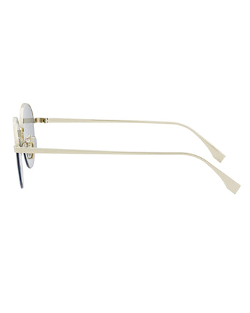 FENDI oval Travel FE40116U 32X METAL OR BRILLANT Sunglasses