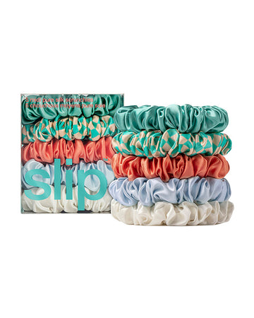 slip pure silk midi scrunchies - seashell